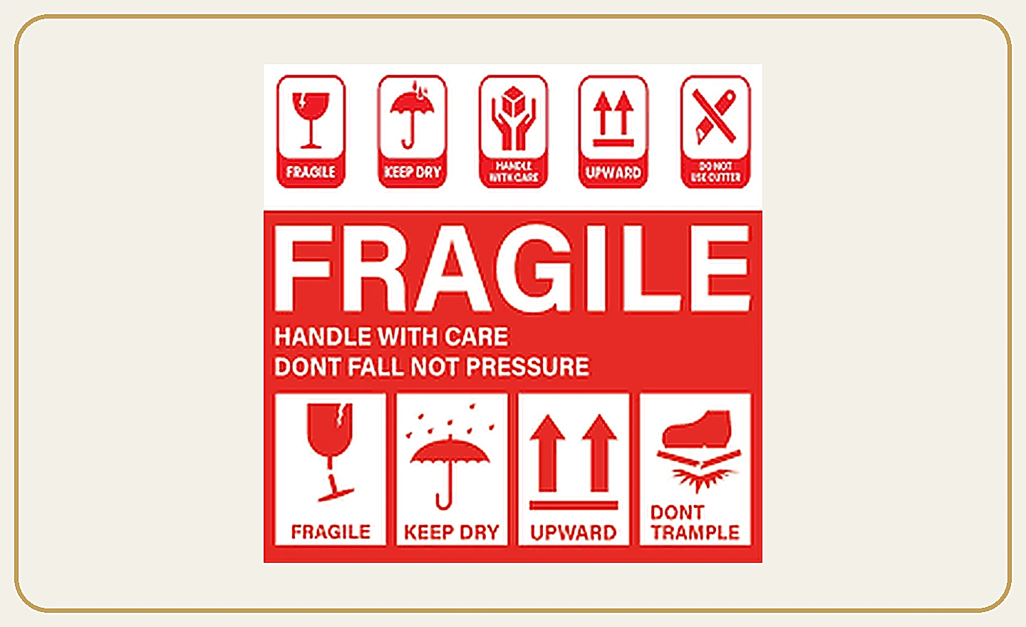 Fragile & handling stickers